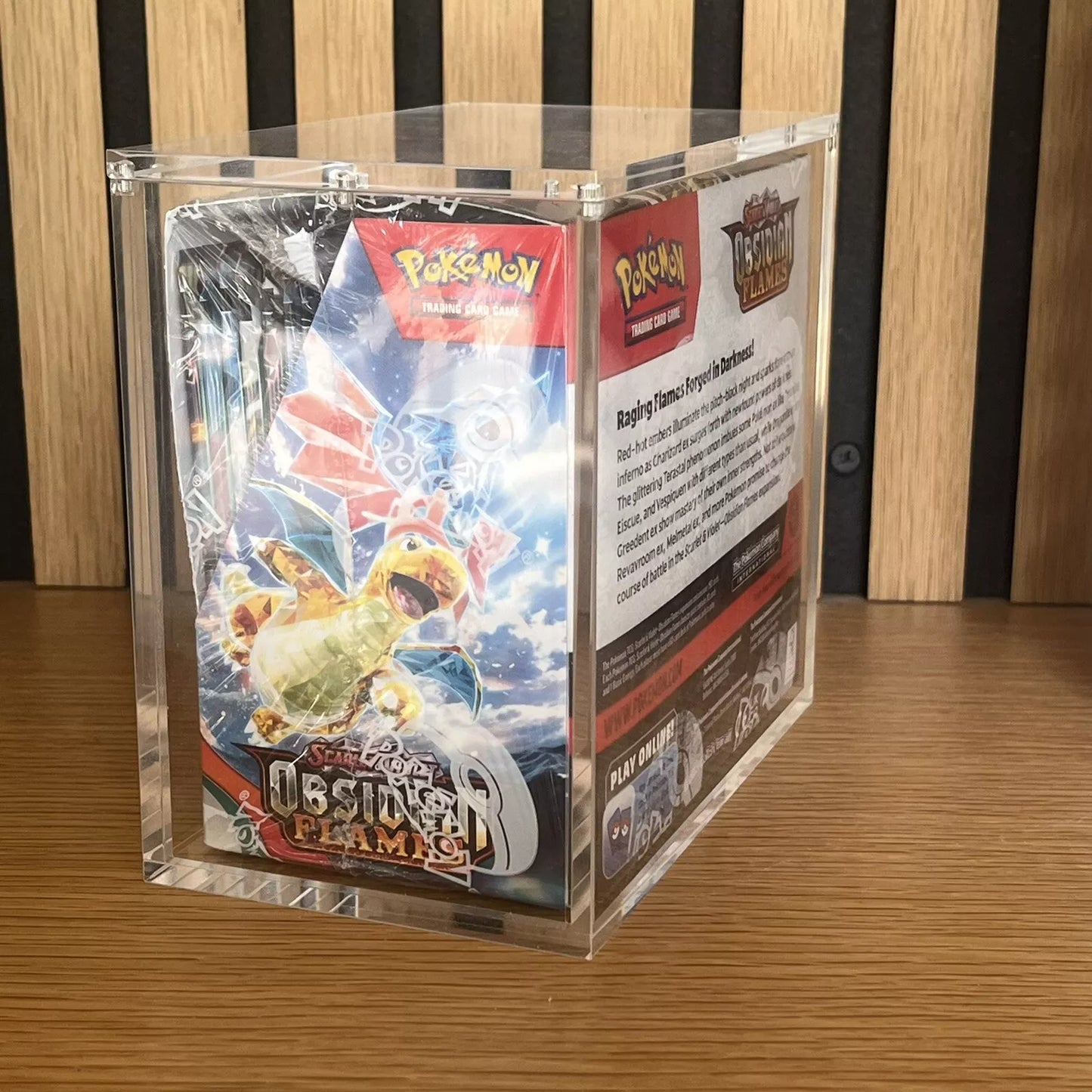 Premium Lucite Acrylic Display Case for Pokemon Booster Box UV Resistant Magnetic Lid