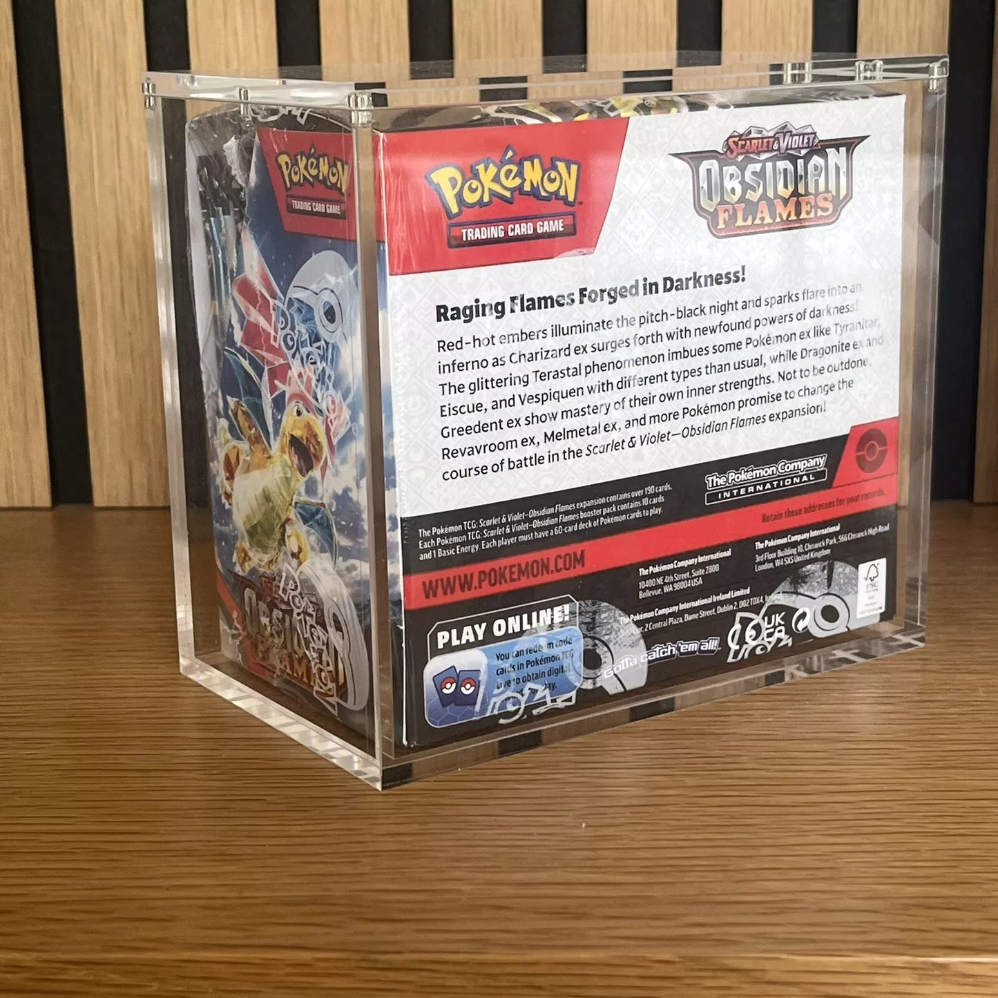 Premium Lucite Acrylic Display Case for Pokemon Booster Box UV Resistant Magnetic Lid